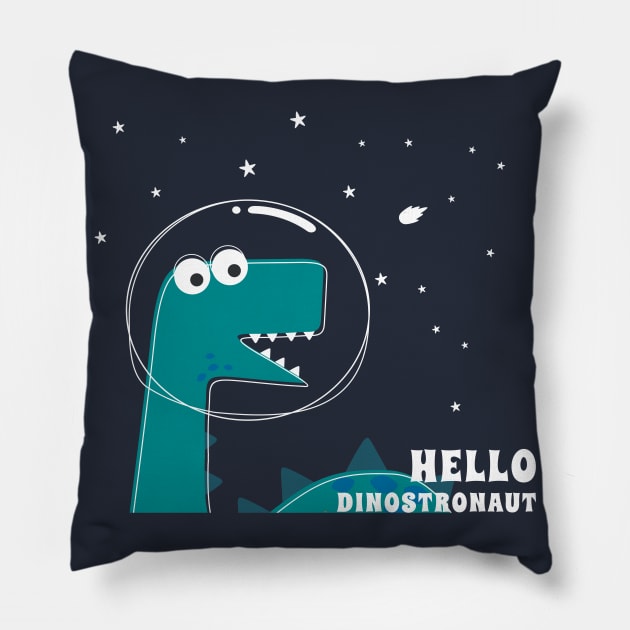 Cute Astronaut dinosaur. Pillow by KIDS APPAREL