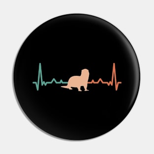 Heartbeat Line With An Otter Pin