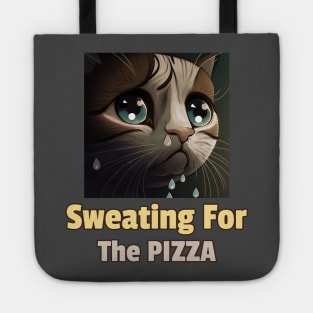 Funny Cat Sweating for the Pizza Tote