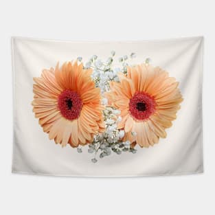 Pale Orange Gerbera Daisies and Stephanotis Tapestry