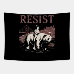 Resist Save Our Parks Alt US National Parks Bear Tee Tapestry