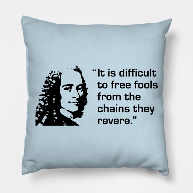 Voltaire on Freedom Pillow by jph