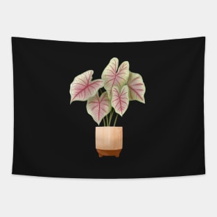 Caladium Summer Breeze, Potted Plant Illustration Tapestry