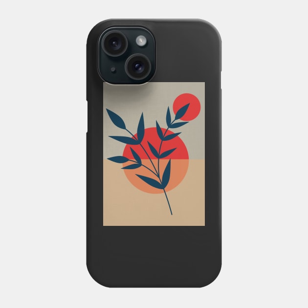 Abstract Minimal Plant Leaves Graphic Art Print Phone Case by CityNoir