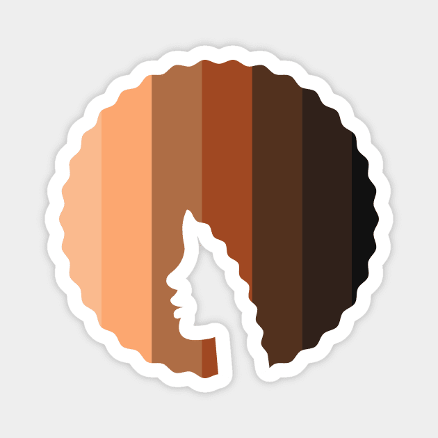 Afro Hair Woman with African Melanin Shades, Black History Magnet by logiamerch