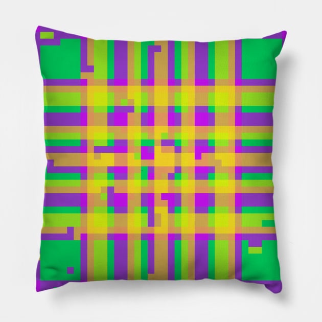 Glitchy Plaid 1 Pillow by z0mbi