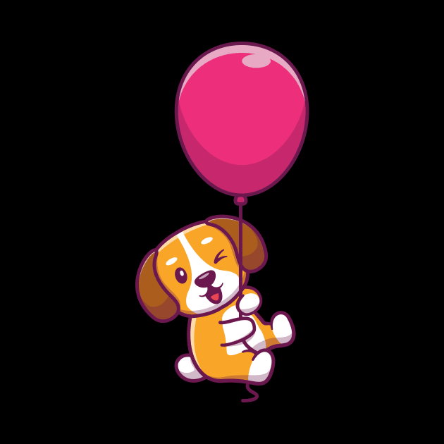 Cute dog floating with ballon by Catalyst Labs