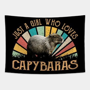 Just A Girl Who Loves Capybara Love, Urban Wildlife Tee Trends Tapestry