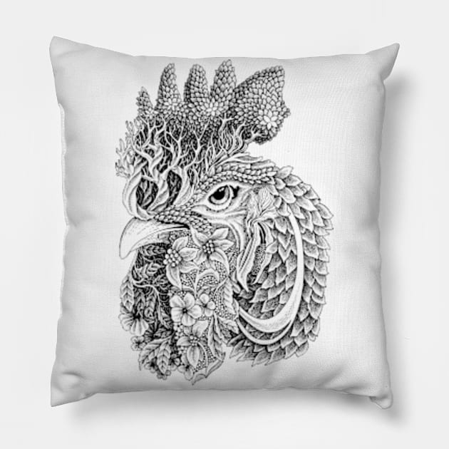 Rooster 1 Pillow by Nasitama