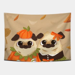 Pumpkin Pug Tapestry