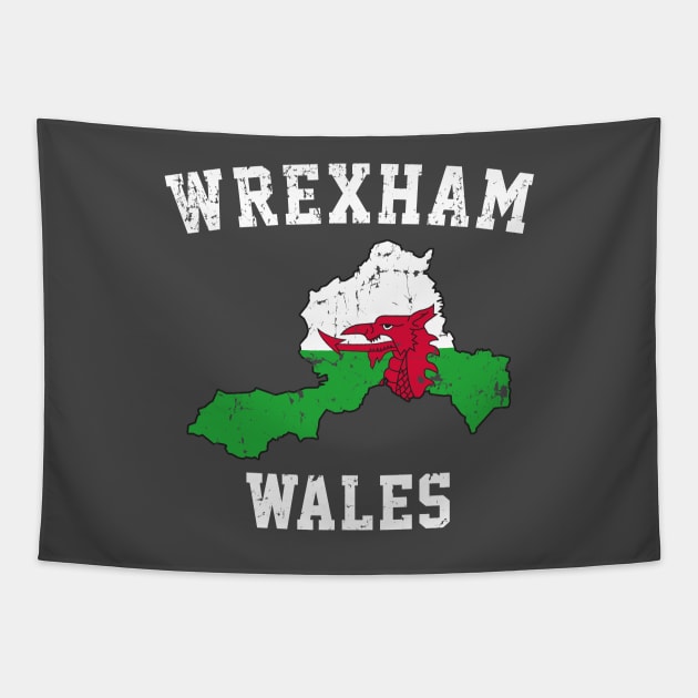 Wrexham Wales / Cymru Map Tapestry by Botak Solid Art