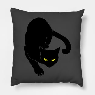 Prowling Black Cat Pillow