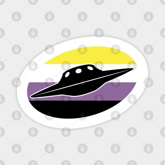 Nonbinary UFO Cryptid Pride Magnet by Nerd Trinkets