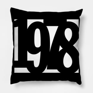 1978 Funky Overlapping Reverse Numbers for Dark Backgrounds Pillow