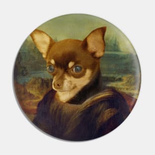 Mona Lisa Chihuahua Pin