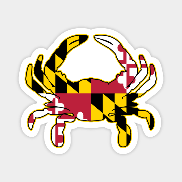 Maryland Flag Crab Illustration Magnet by hobrath