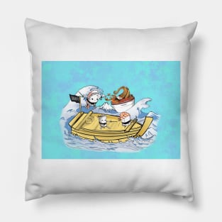 Sushi pirates in the sea Pillow