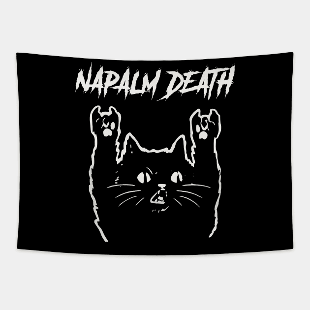 napalm metal cat Tapestry by bubur ayam