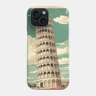 Leaning Tower of Pisa Italy Vintage Tourism Travel Poster Phone Case