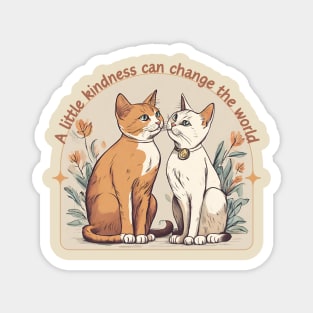 A little kindness can change the world-Boho Cat Motivational Magnet