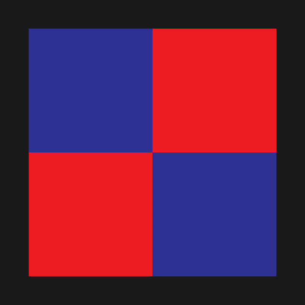 Crystal Palace Red and Blue Checkered Fan Flag by Culture-Factory