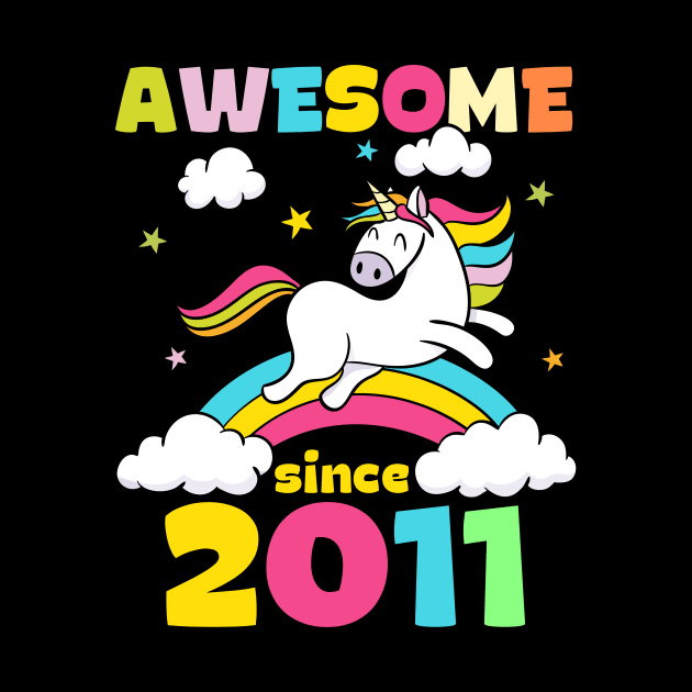 Cute Awesome Unicorn Since 2011 Funny Gift by saugiohoc994