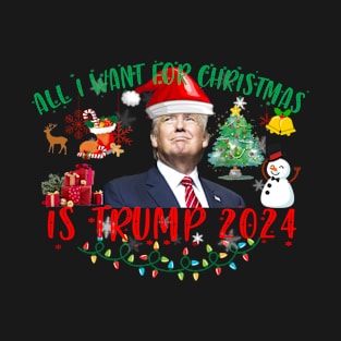 Funny All I Want For Christmas is Donald Trump 2024 President Xmas T-Shirt