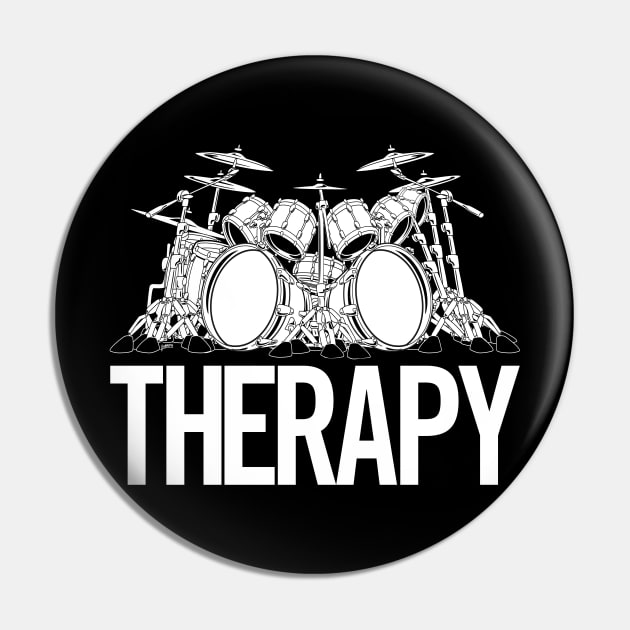 Drummers Therapy Drum Set Cartoon Illustration Pin by hobrath