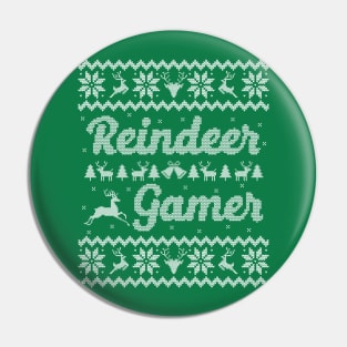 Ugly Christmas Sweater Reindeer Gamer Pin