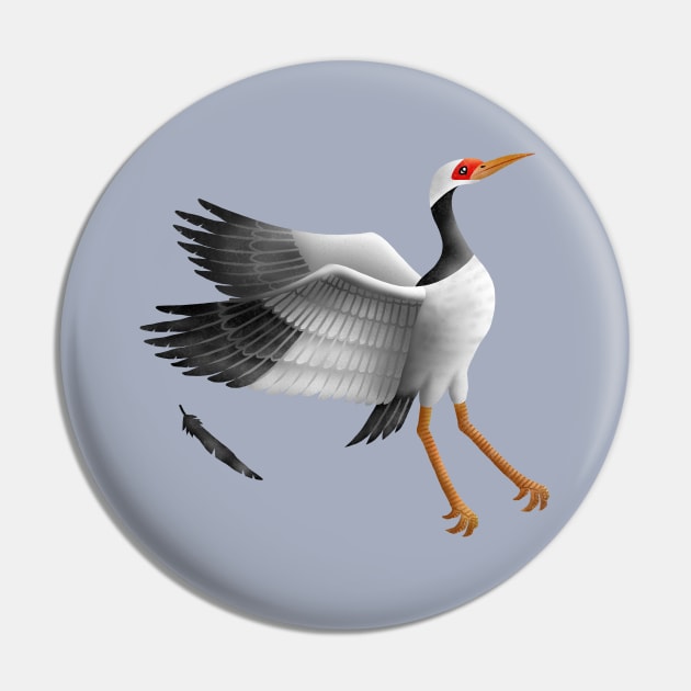 Snow Crane(Siberian White Crane) Pin by CleanRain3675