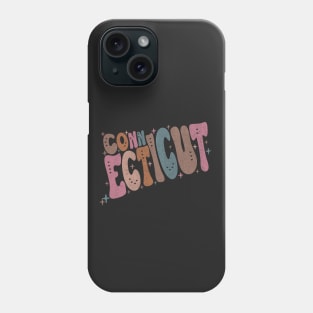 Connecticut State US Map Typography Phone Case