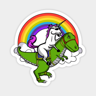 Unicorn Riding T-Rex Dinosaur Magnet