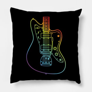 Offset Style Electric Guitar Body Colorful Outline Pillow