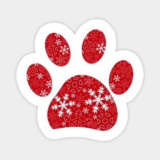 Paw print with snowflakes Magnet