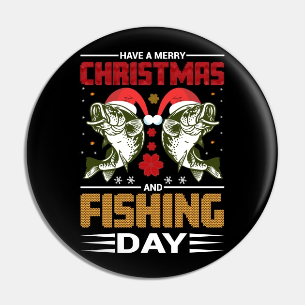 Christmas Fishing T - Shirt Design Pin by Shuvo Design