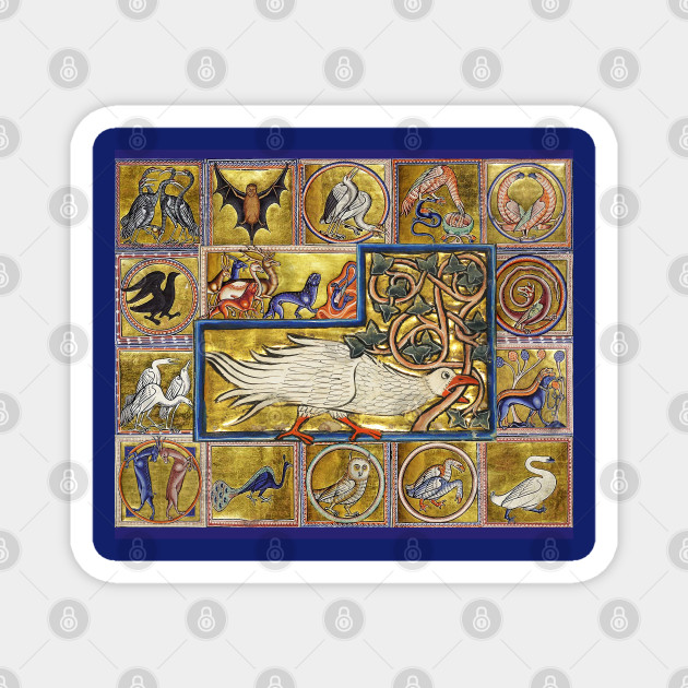MEDIEVAL BESTIARY, CALADRIUS BIRD,FANTASTIC ANIMALS IN GOLD RED BLUE COLORS - Medieval Bestiary Caladrius Bird - Magnet | TeePublic MEDIEVAL BESTIARY, CALADRIUS BIRD,FANTASTIC ANIMALS IN GOLD RED BLUE COLORS - Medieval Bestiary Caladrius Bird - Magnet | TeePublic