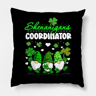 Shenanigans Coordinator St Patricks Day Gnomes Cute Green Pillow