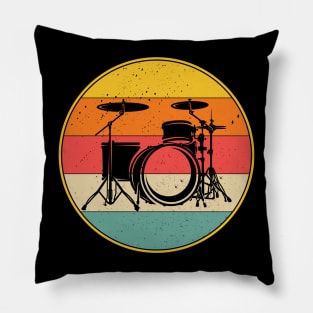 Drummer Retro Style Drum Player Pillow
