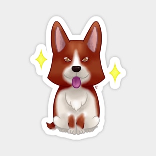 Dark red corgi Pembroke Magnet