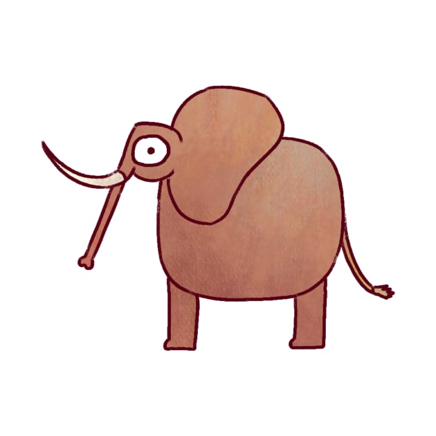 Brown elephant drawing by Oranges