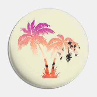 Palm trees silhouette and sunset double exposure Pin