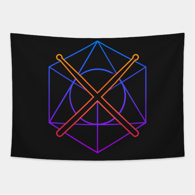 Psychedelic Sacred Geometry Drumsticks –– Drummer Design Tapestry by MeatMan