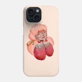 The girl in pink. Portrait of a cute girl. girl with pink hair. Girlish design. Design for girls Phone Case