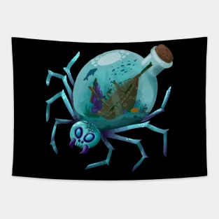 Giant Sea Spider with Ship in a Bottle Tapestry