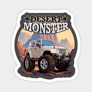 Powerful Jeep Offroad with Desert Monsters Concept Magnet