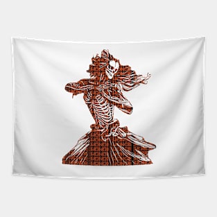 Typography Skeleton Gothic Dancing Holloween Honor Tapestry