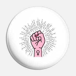 Feminist hand with female symbol Pin