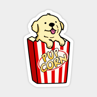Pupcorn Cute Popcorn Pun Magnet