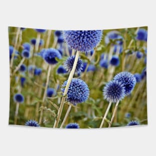 Blue Wild Thistles Tapestry
