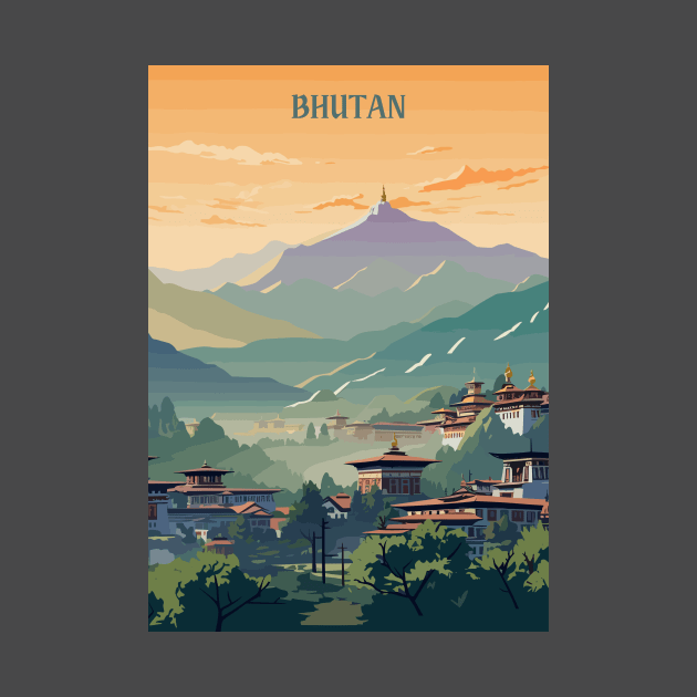 Bhutan, Travel Print, Travel Wall Art, Travel Home Décor, Travel Gift Art by TripleTravelArt